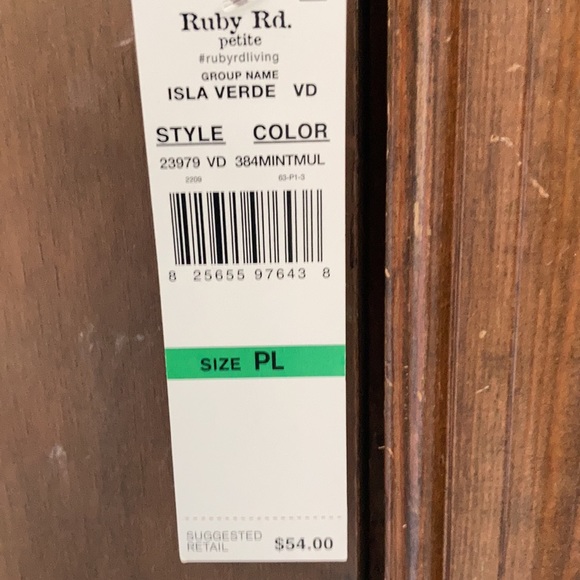 3/$45 Ruby Rd top abstract painterly floral print top w stretch casual office LP - Picture 13 of 17